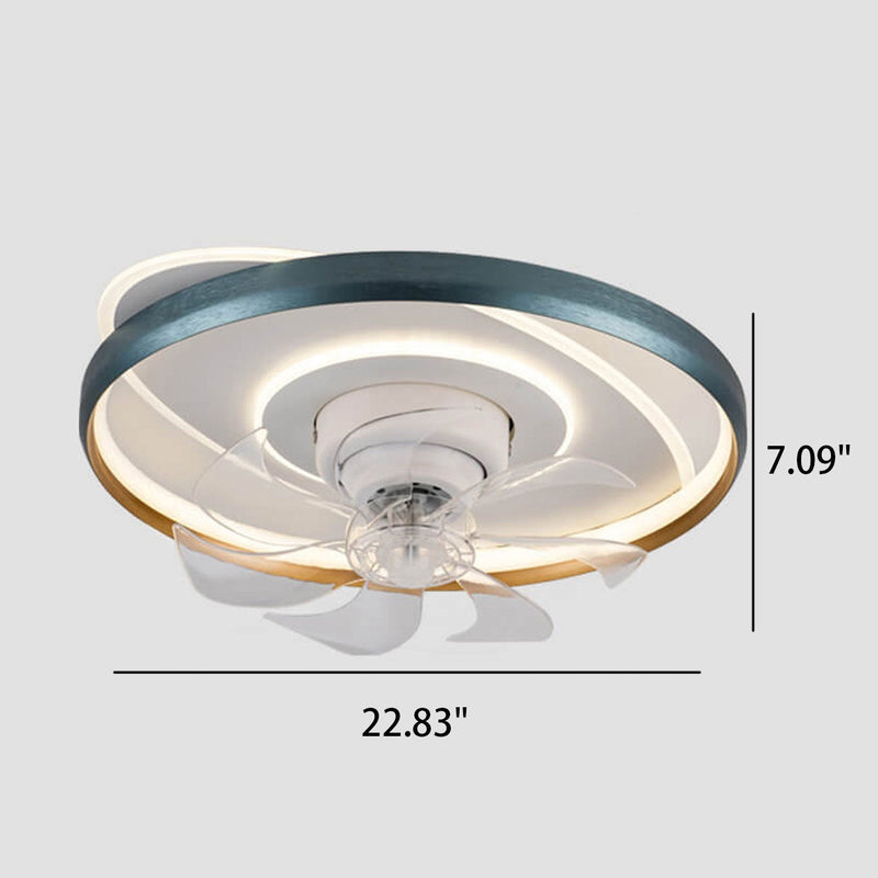 Nordic Rotatable Round Acrylic LED Flush Mount Ceiling Fan Light