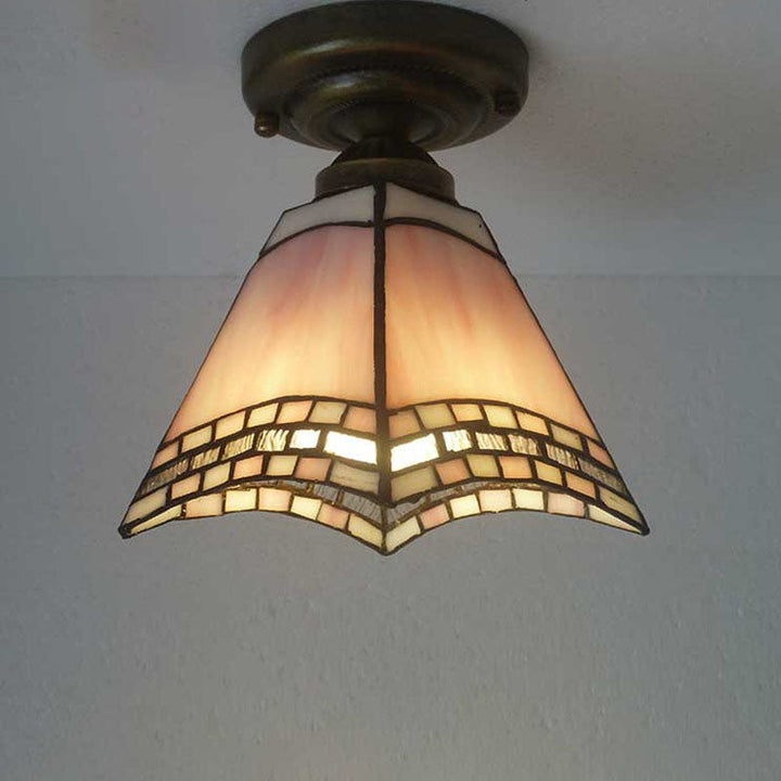 Luz de Montaje Semiempotrado Vintage Europea Tiffany de 1 Luz 