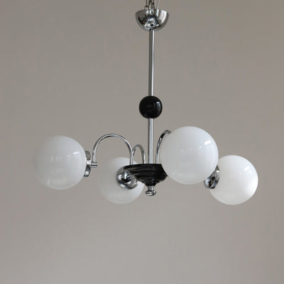 Lustre en verre cuivre traditionnel français Orb 3/4/5 lumières pour salon 