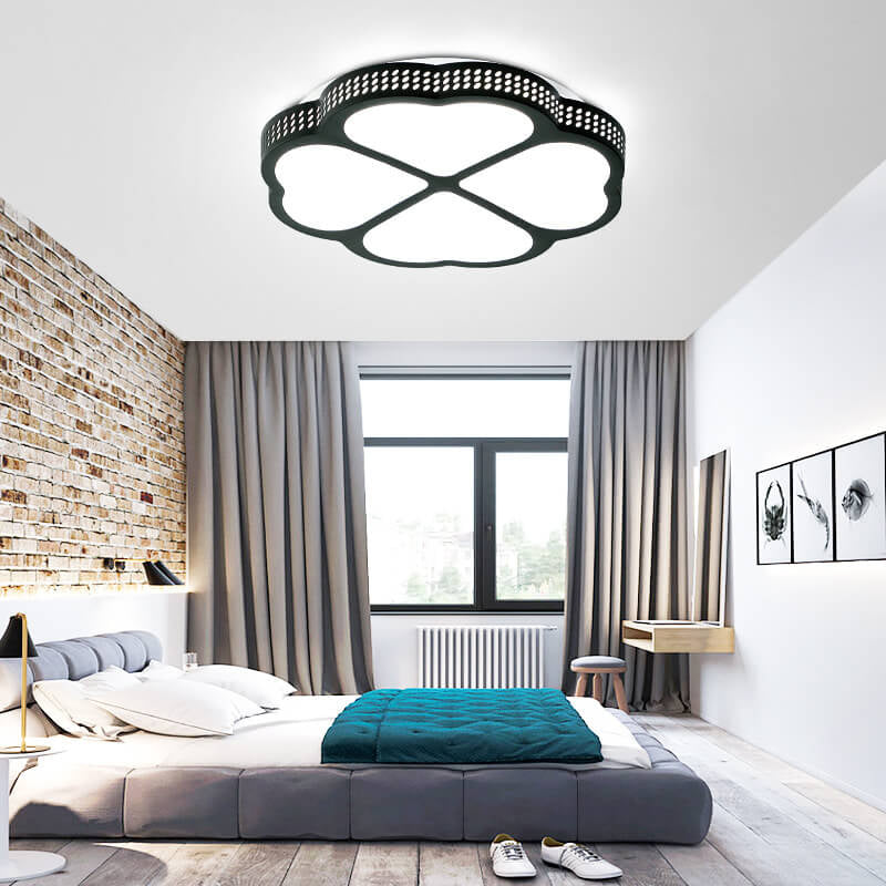 Nordic Creative Photo Frame/Clover Design LED Flush Mount Light