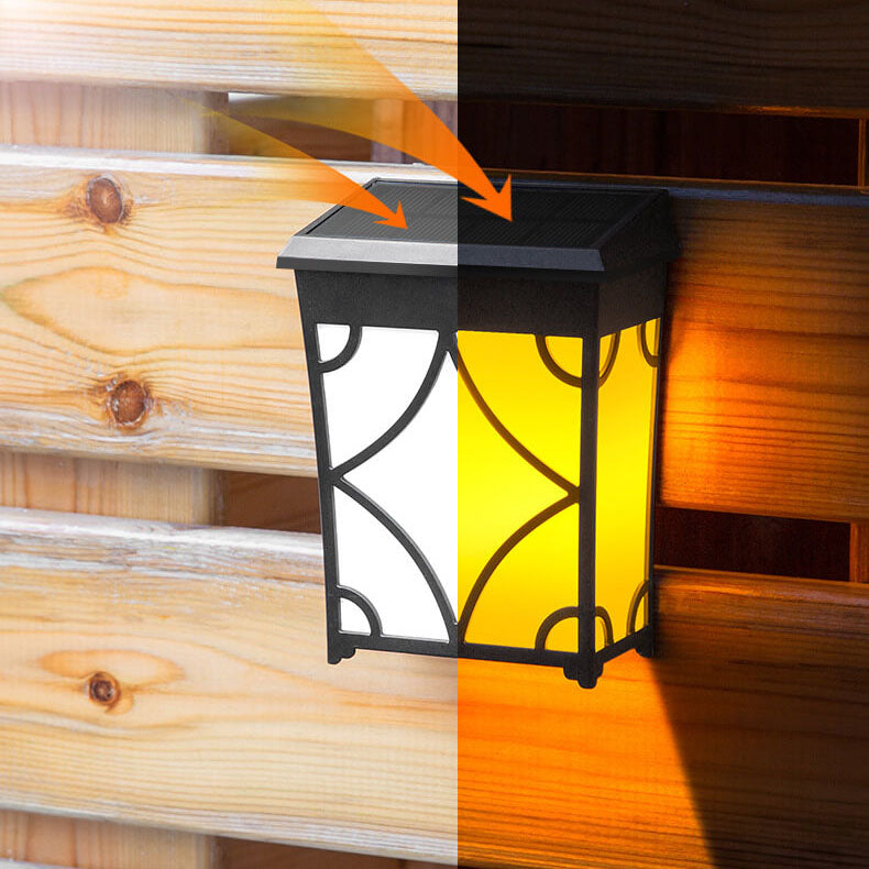 Retro Solar Square Outdoor Waterproof LED Wall Sconce Lamp