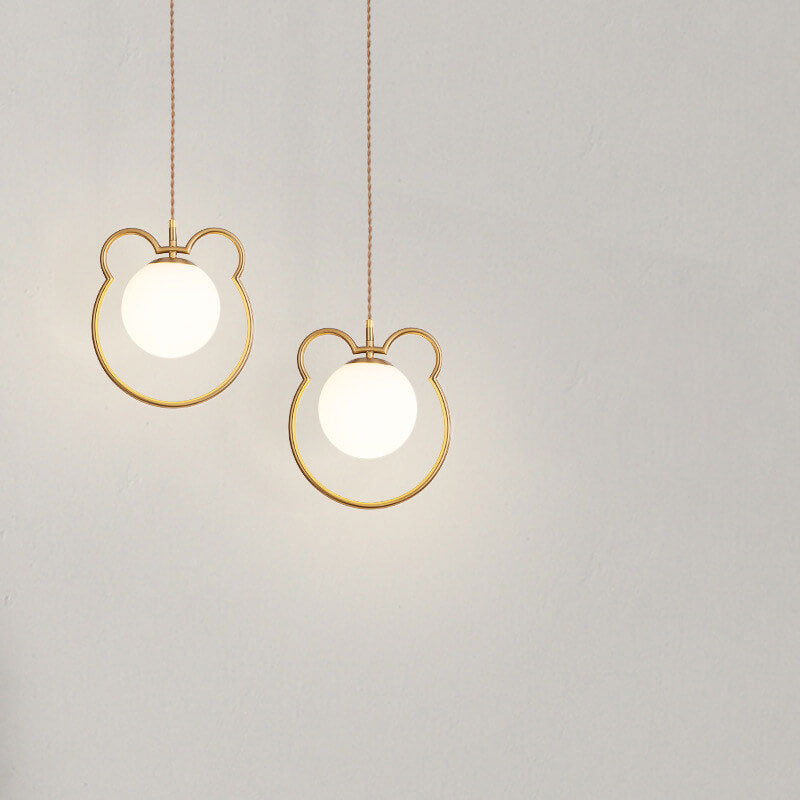 Modern Simple Cute Bear Outline Design 1-Light Pendant Light