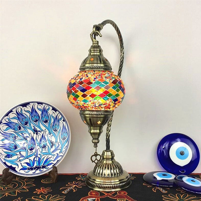 Vintage Stained Glass Turkish Style LED Table Lamp