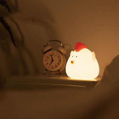 Kreative Cartoon Silikon Little Fat Chicken LED USB Pat Pat Nachtlicht Tischlampe 