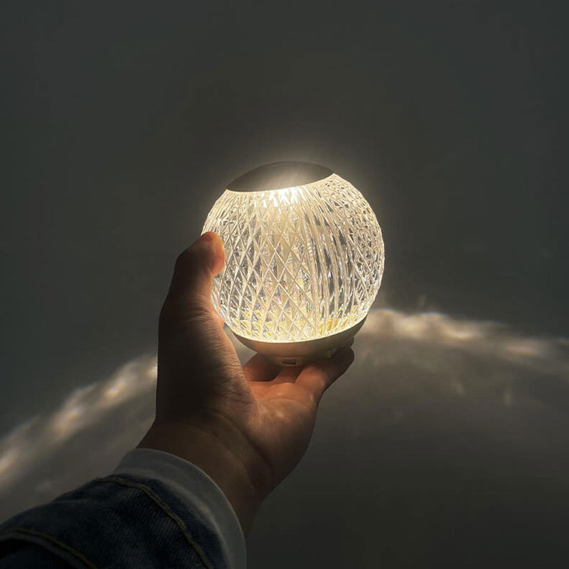 Modern Creative Acrylic Crystal Ball LED Rechargeable Touch Night Light Table Lamp