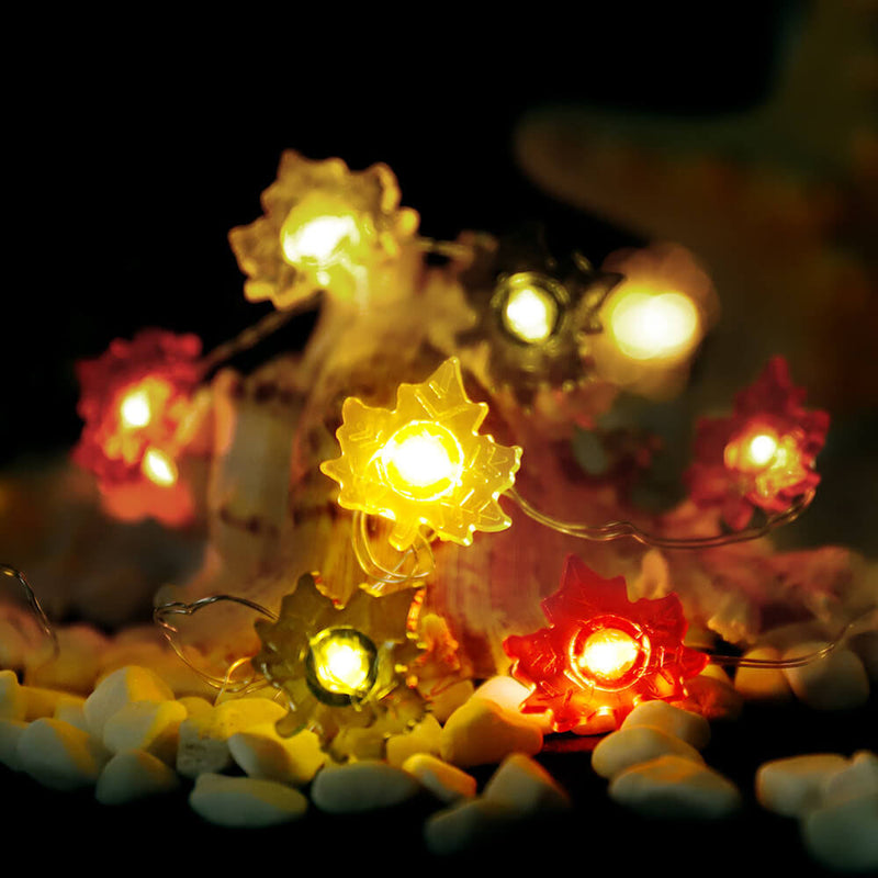 Décoration moderne de Thanksgiving avec citrouille et gland en érable, guirlande lumineuse à 30 LED 
