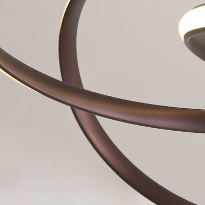 ثريا LED من الألومنيوم والأكريليك بتصميم حلقة فنية نوردية 