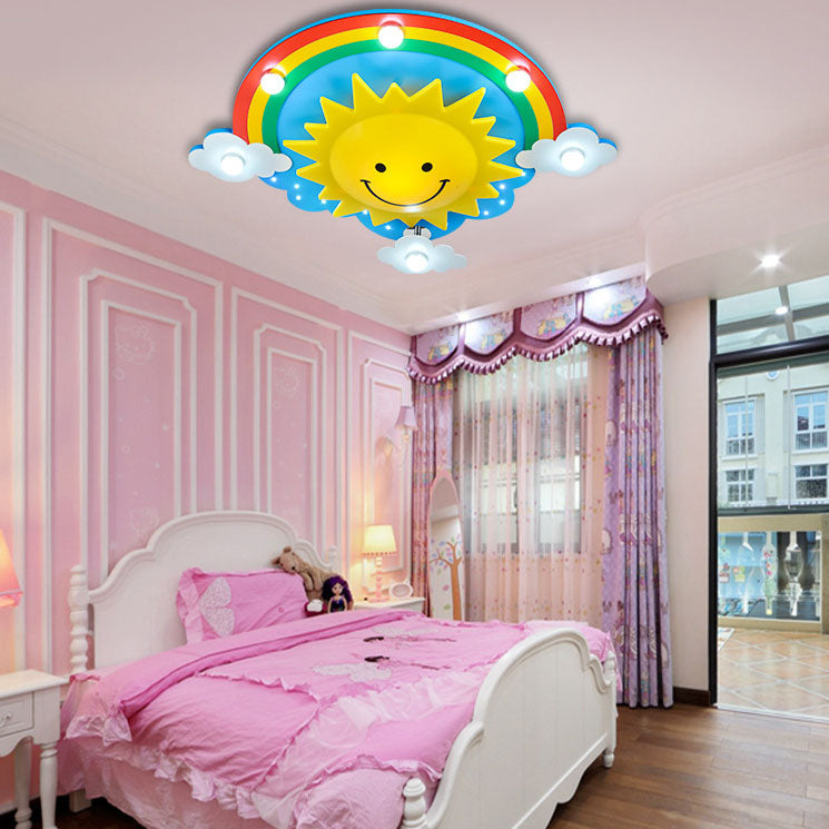 Moderne kreative Rainbow Sun LED-Unterputzbeleuchtung für Kinder 