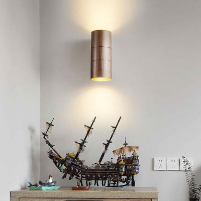 Modern Creative Cylindrical Brushed Aluminum LED Wall Sconce Lamp