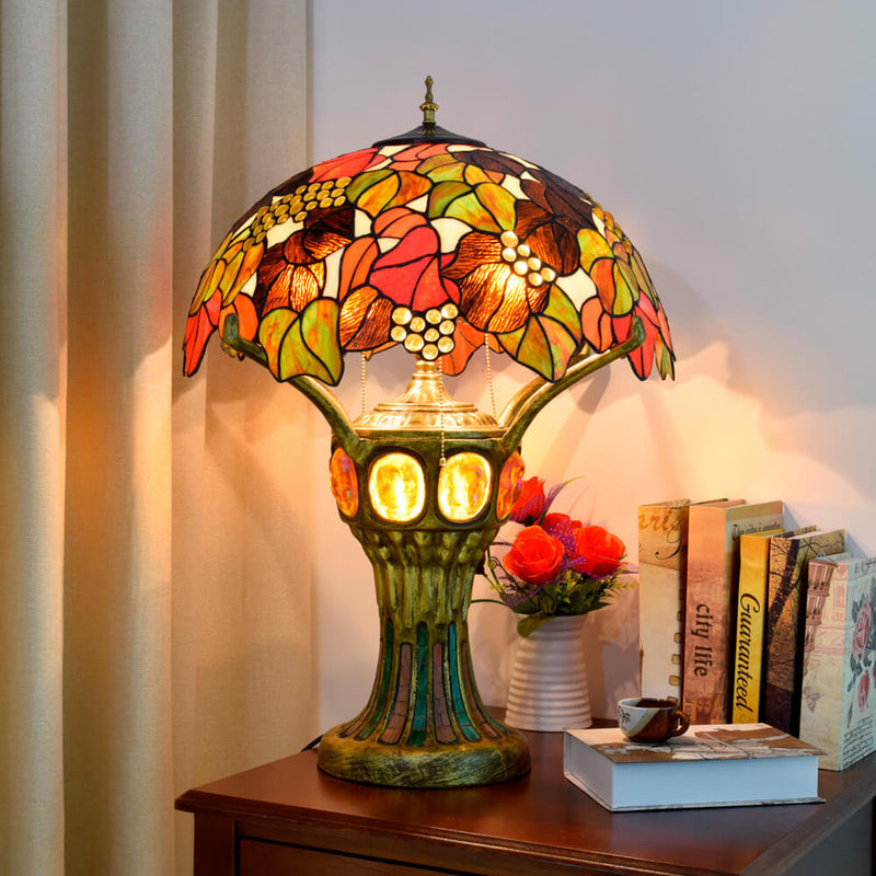 Lampe de Table en Alliage de Zinc Rétro Luxe Léger Européen à 4 Lumières 