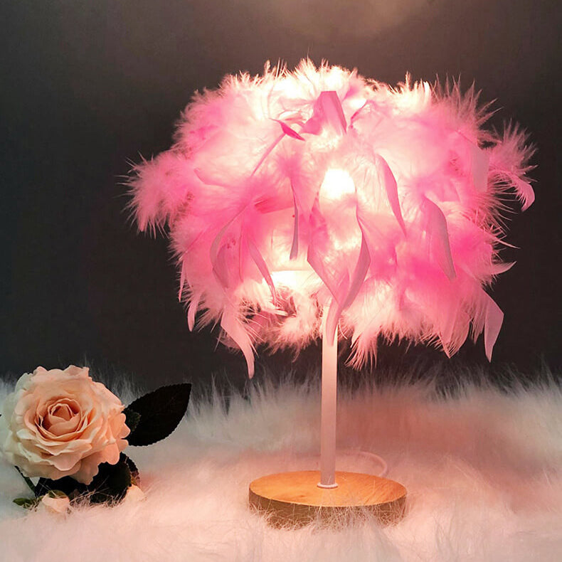 Nordic Creative Feather 1-Light Night Light Decorate Table Lamp