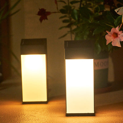 Solar Square Frosted Glass Waterproof Outdoor LED Wall Sconce Lamp