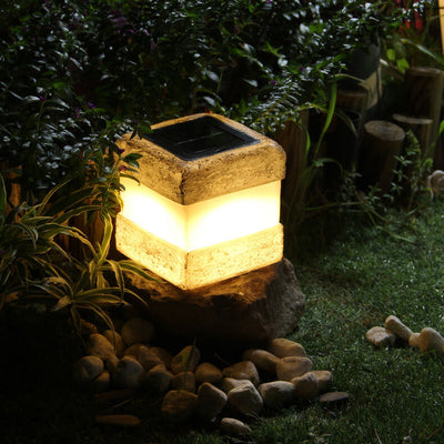 Solar Waterproof Simulation Stone Design LED Outdoor Garden Decorative Lamp