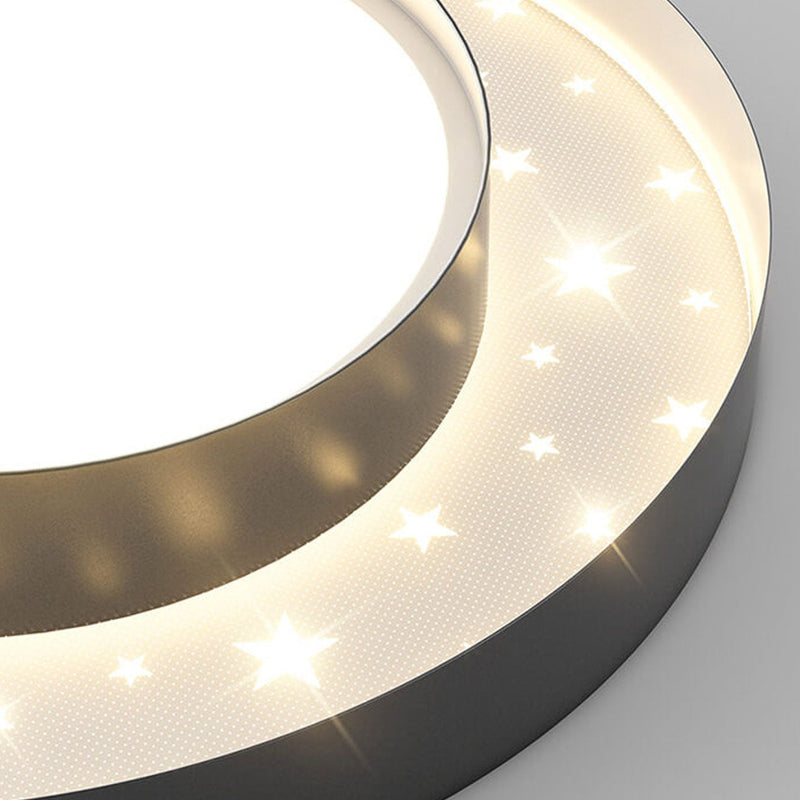 Nordic Minimalist Round Star Effect LED Flush Mount Ceiling Light