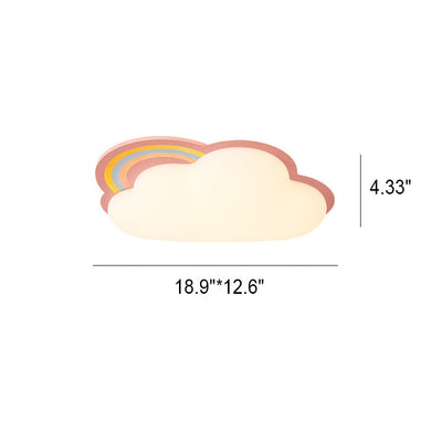 Modern Rainbow Clouds LED Kids Flush Mount Ceiling Light