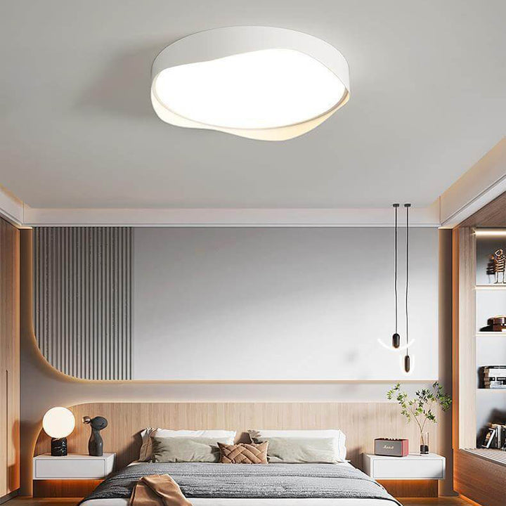 Modern Minimalist Round Curve Border Iron Acrylic LED Flush Mount Ceiling Light for Living Room