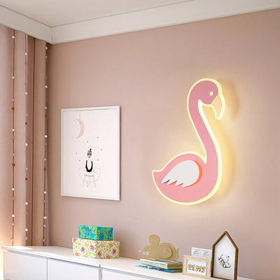 Nordic Cartoon Flamingo Acryl LED Wandleuchte Lampe 