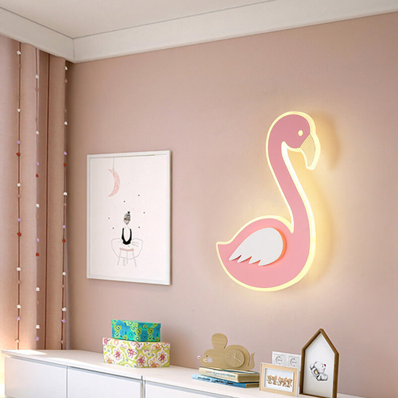 Nordic Cartoon Flamingo Acrylic LED Wall Sconce Lamp