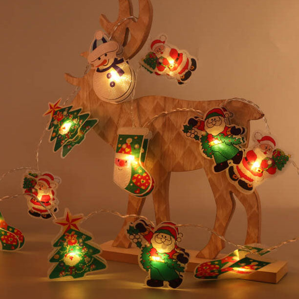 Lumières décoratives de Noël Lumières de décoration à LED suspendues pour sapin de Noël à piles 