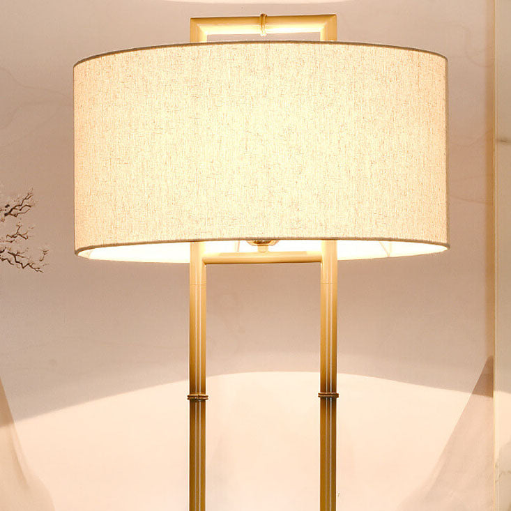 Japanese Vintage Wabi-sabi Iron Marble 1-Light Standing Floor Lamp
