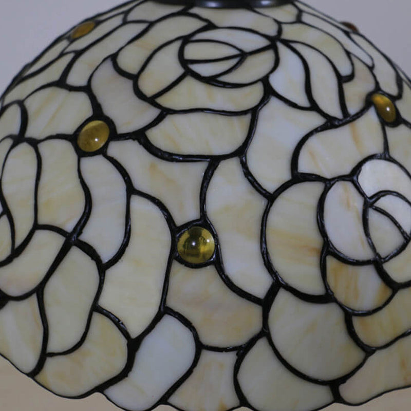 Tiffany Creative Yellow Rose Dome 1-Light Table Lamp