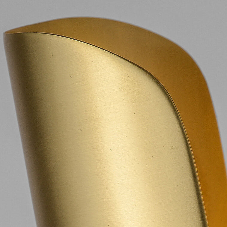 Modern Light Luxury Creative Rolled Edge Brass 2-Light Wall Sconce Lamp