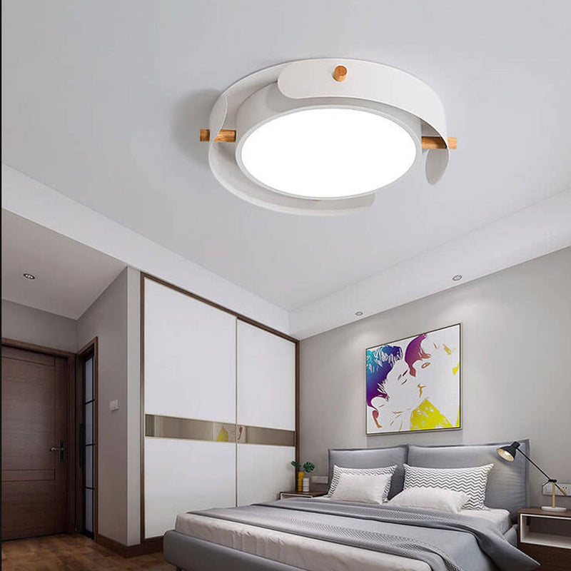 Nordic Simple Log Round LED Flush Mount Light