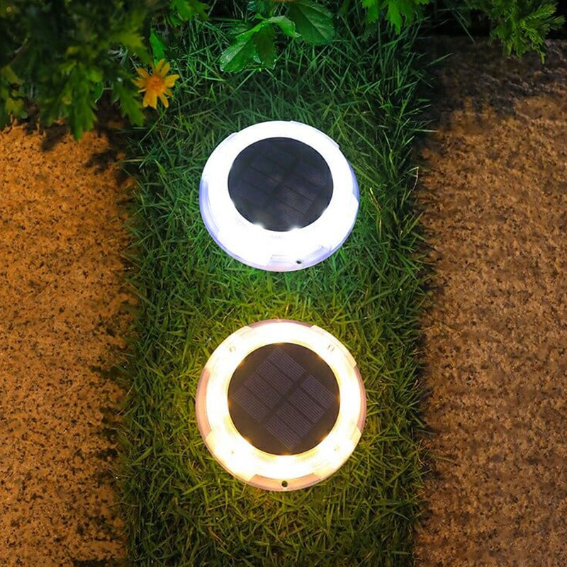 Solar Simple Round LED Outdoor Waterproof Lawn Buried Light