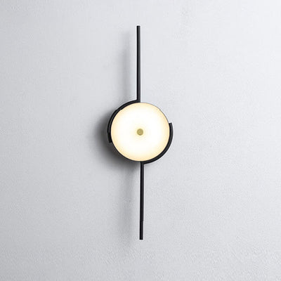 Simple Light Luxury Creative Geometric Round Clock Design 1-Light Wall Sconce Lamp