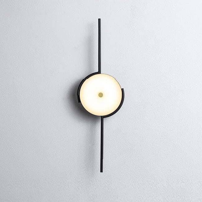 Simple Light Luxury Creative Geometric Round Clock Design 1-Light Wall Sconce Lamp