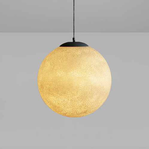 Contemporary Creative Moon Resin Fiber 1-Light Pendant Light For Bedroom