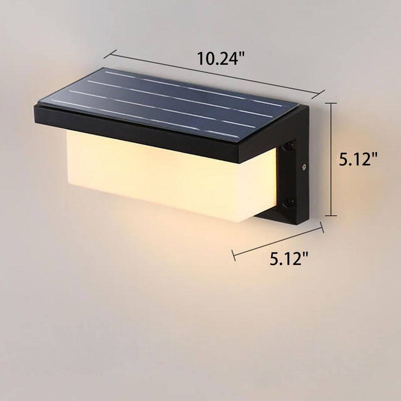 Modern Solar Square Geometry Outdoor Waterproof LED Wall Sconce Lamp