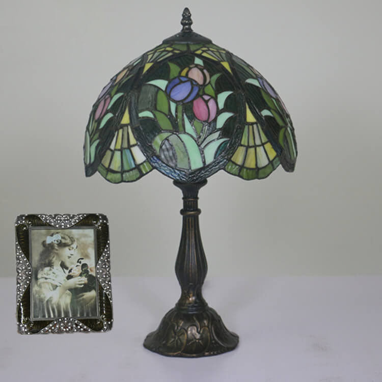 Tiffany Rustikale Buntglas 1-Licht Tischlampe 