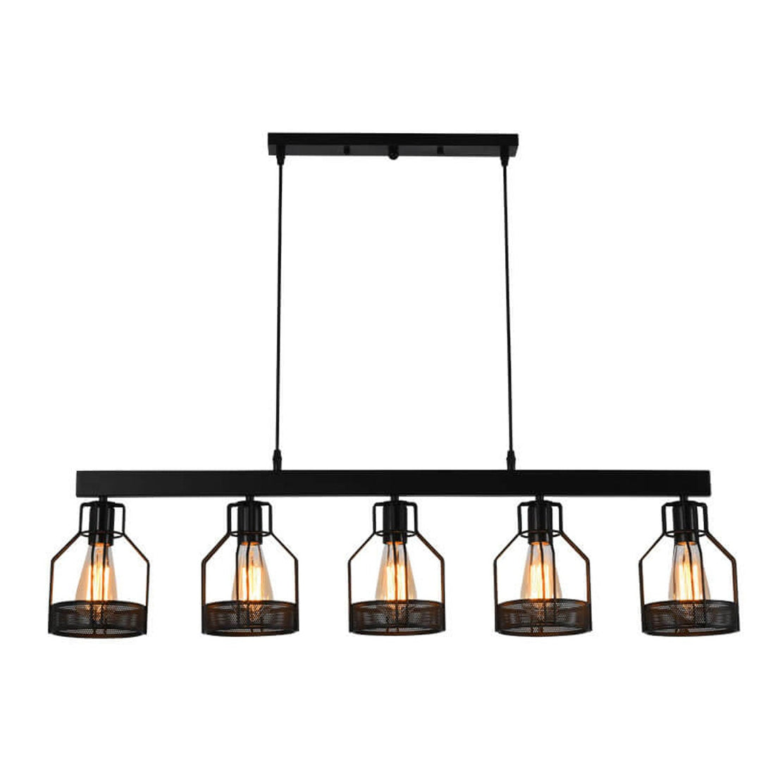 Industrielle Vintage Lang Bar Käfig Insel Licht 6-Licht Kronleuchter 