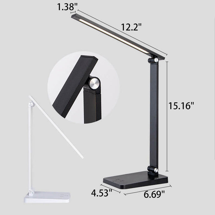 Lampe de bureau LED en aluminium pliable créative avec variateur tactile 