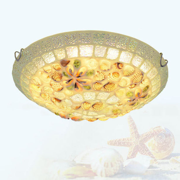Tiffany Creative Mosaic Shells 1-Light Flush Mount Ceiling Light ...