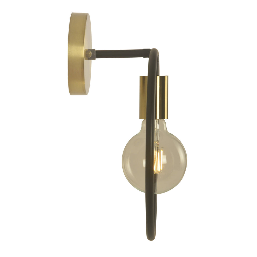 Aplique de pared contemporáneo nórdico redondo de hierro de 1 luz para sala de estar 