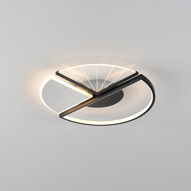 Moderne minimalistische geometrische Formen Schwarz Weiß Eisen LED Deckenleuchte 