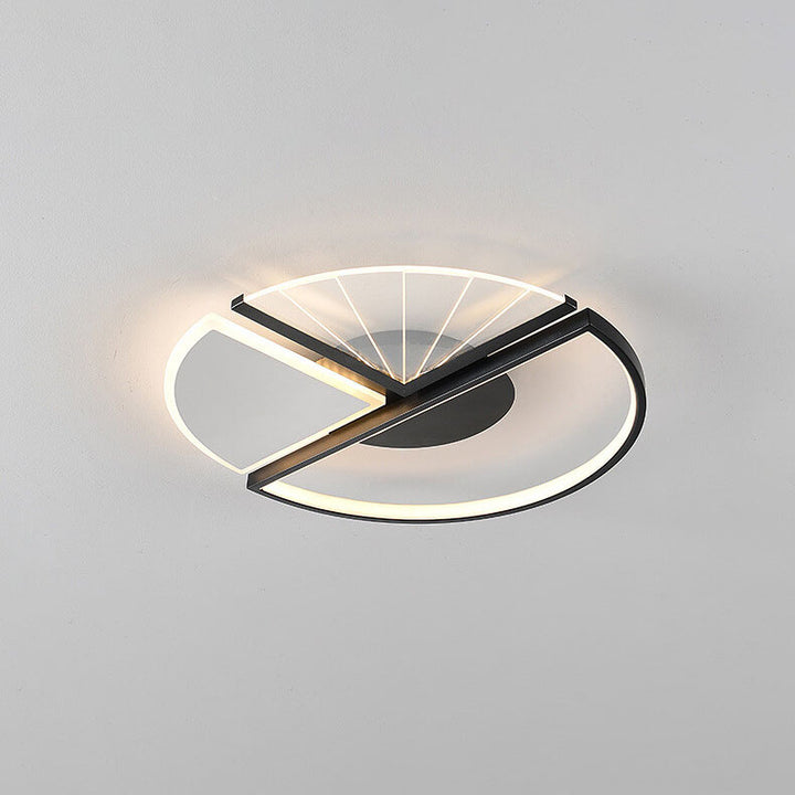 Moderne minimalistische geometrische Formen Schwarz Weiß Eisen LED Deckenleuchte 