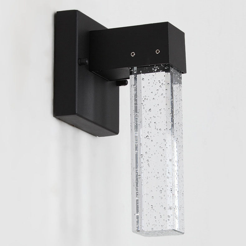 Outdoor Minimalist Bubble Crystal Square LED Waterproof Wall Sconce Lamp