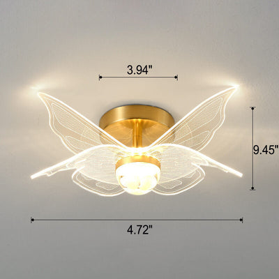 Creative Gold Double Layer Overlap Design LED Semi-Flush Mount Light