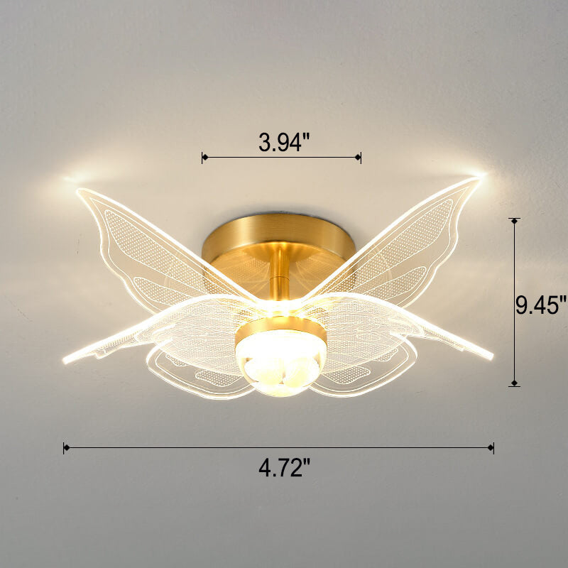 Creative Gold Double Layer Overlap Design LED Semi-Flush Mount Light