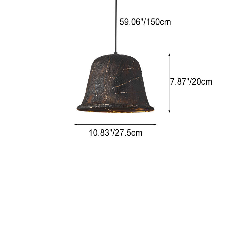 Vintage Industrial Iron Hat Shape 1-Light Pendant Light
