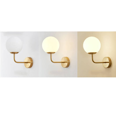 Modern Luxury Round Ball Iron Glass 1-Light Wall Sconce Lamp