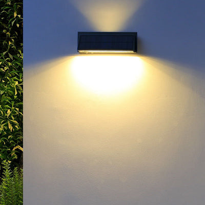 Outdoor Solar Waterproof Rectangular Slant LED Patio Wall Sconce Lamp