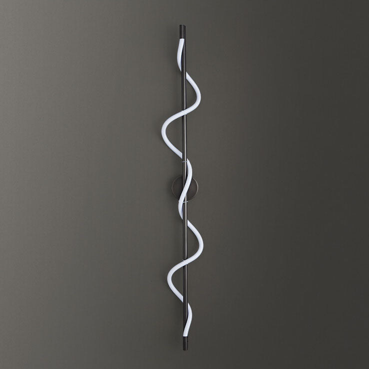 Modern Minimalist Copper-Plated Iron Twist Curve Long Bar Copper LED Wall Sconce Lamp For Living Room