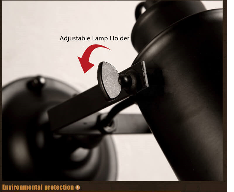 Abat-jour en fer forgé 1 lumière applique à bras cylindrique réglable 
