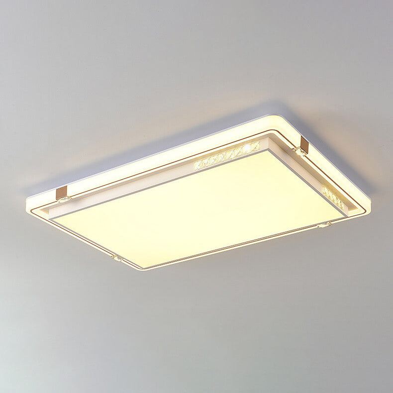 Modern Luxury Rectangular/Square/Round Crystal Decorative LED Flush Mount Ceiling Light