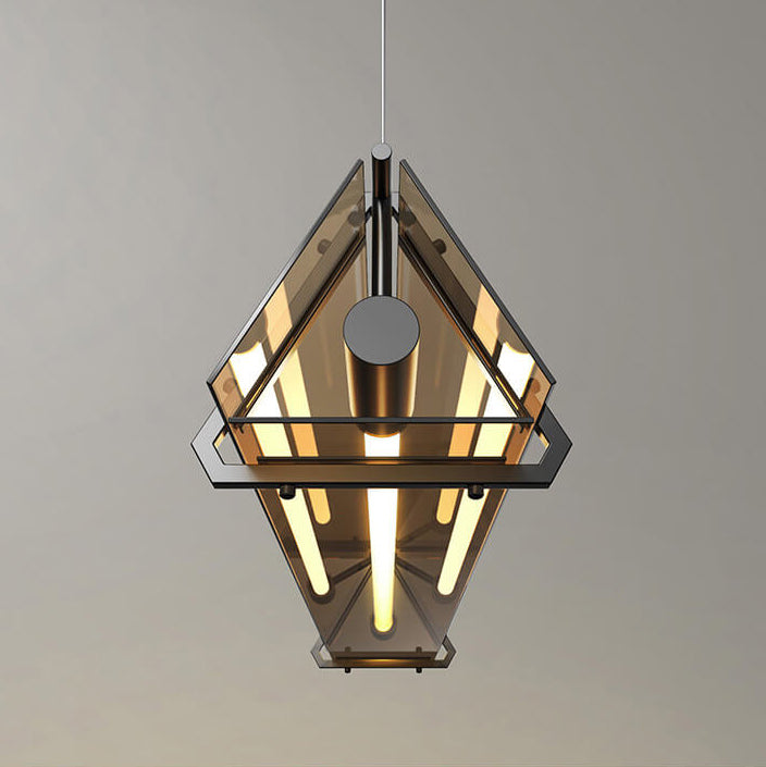 Modern Glass Creative Three-dimensional Triangle Geometric Design 1-Light  Chandelier