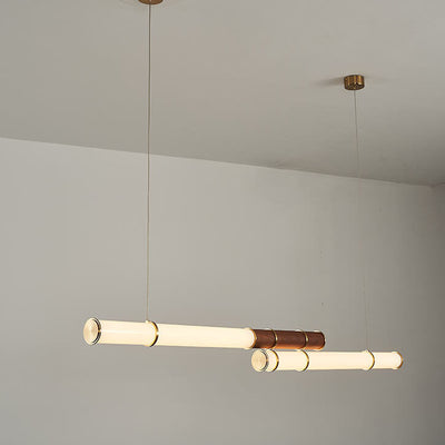 Nordic Minimalist Long Column Linear LED Island Light Chandelier